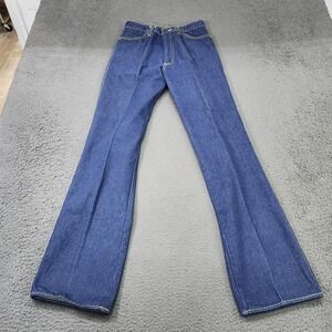 Longstreet Jeans Mens 26x32 Blue Dark Wash Straight Leg Parrot Embroidered Denim